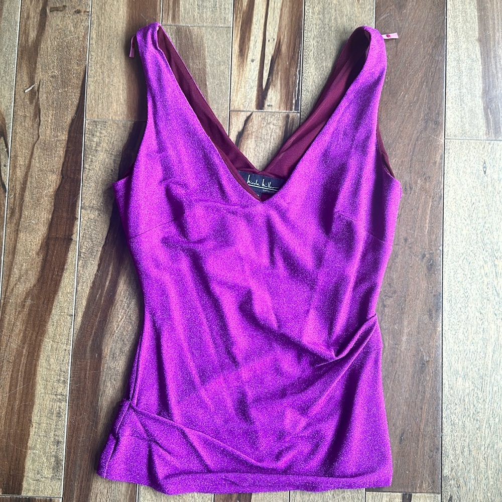 Nicole Miller Collection Shimmery Top M EUC